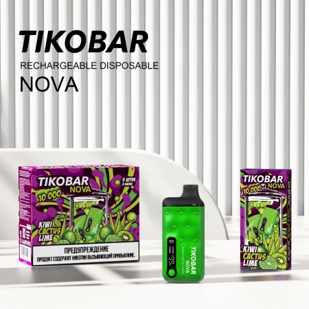 Электронная сигарета TIKOBAR NOVA – Киви кактус лайм 10000 затяжек