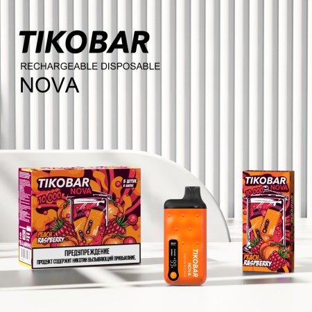 Электронная сигарета TIKOBAR NOVA – Персик малина 10000 затяжек